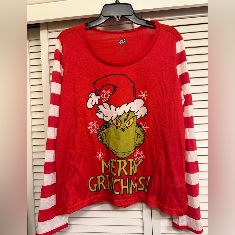 Red Grinch Christmas Top
